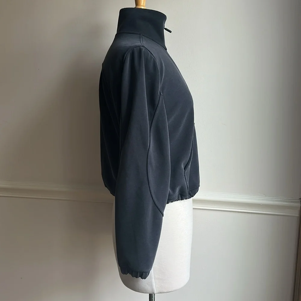 lululemon athletica charcoal gray quarter-zip pullover hoodie